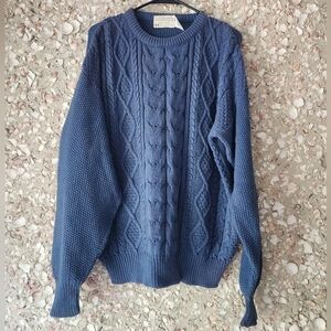 Vintage Lord Jeff 100% Cotton Cable Knit Grandpa Style Sweater